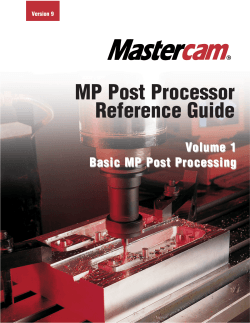 MP Post Processor Reference Guide V olume 1