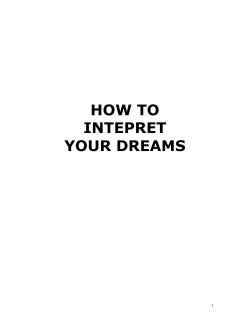 HOW TO INTEPRET YOUR DREAMS