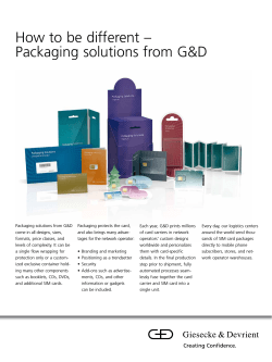 How to be different – Packaging solutions from G&amp;D