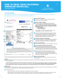 HOW TO READ YOUR CALIFORNIA AMERICAN WATER BILL Larkfield District Your Bill (Sample)