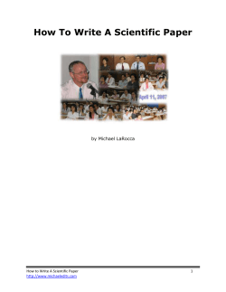 How To Write A Scientific Paper  by Michael LaRocca