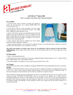AST-SEAL™ Std &amp; HD How to Apply Anaerobic Pipe Thread Sealants