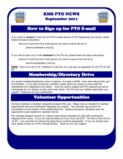RMS PTO NEWS  How to Sign up for PTO E-mail September 2011