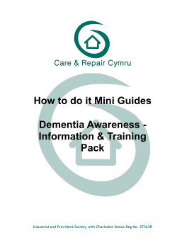 How to do it Mini Guides Dementia Awareness - Information &amp; Training