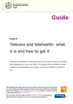Guide Telecare and telehealth: what it is and how to get it