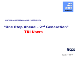 “One Step Ahead – 2 Generation” TDI Users nd