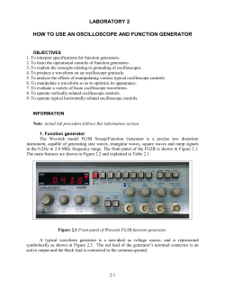 LABORATORY 2 HOW TO USE AN OSCILLOSCOPE AND FUNCTION GENERATOR