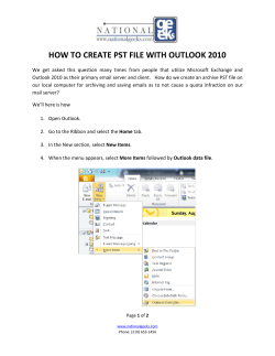 HOW TO CREATE PST FILE WITH OUTLOOK 2010