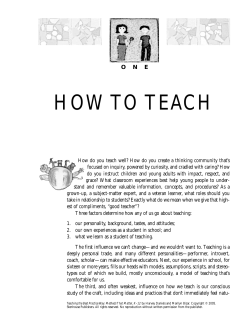 HOW TO TEACH O N E