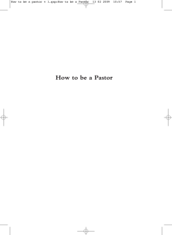 How to be a Pastor