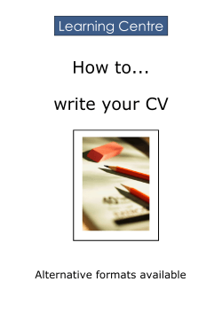 How to... write your CV Learning Centre