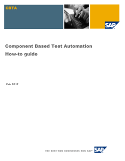 Component Based Test Automation How-to guide CBTA