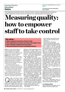 Measuring quality: Nursing Practice Metrics Discussion