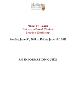 ‘How To Teach Evidence-Based Clinical Practice Workshop’