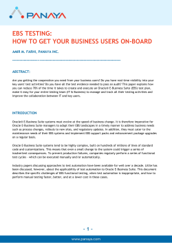 EBS TESTING: HOW TO GET YOUR BUSINESS USERS ON-BOARD ……………….…………………………………………………