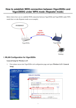 How to establish WDS connection between Vigor2820n and