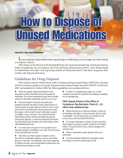 How to Dispose of Unused Medications I
