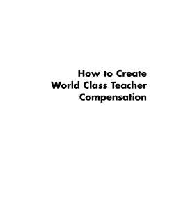 How to Create World Class Teacher Compensation