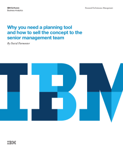 Why you need a planning tool senior management team By David Parmenter