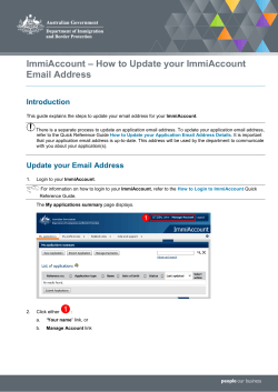 ImmiAccount – How to Update your ImmiAccount Email Address Introduction
