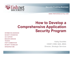 How to Develop a Comprehensive Application Security Program Kathy Doolittle