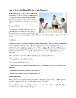 How to Deliver Quality and Service in Your Restaurant