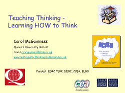 Teaching Thinking - Learning HOW to Think