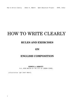   HOW TO WRITE CLEARLY  RULES AND EXERCISES   ON