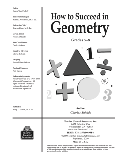 Geometry How to Succeed in Grades 5–8