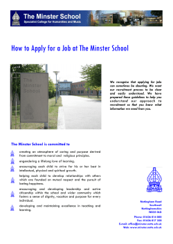 How to Apply for a Job at The Minster School