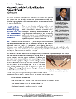 How to Schedule An Equilibration Appointment Raj Upadya, DMD