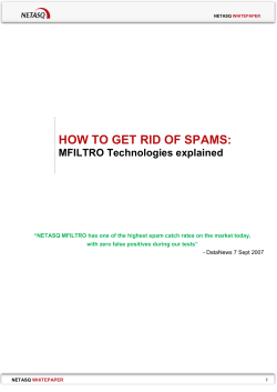 HOW TO GET RID OF SPAMS: MFILTRO Technologies explained