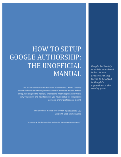 HOW TO SETUP GOOGLE AUTHORSHIP: THE UNOFFICIAL MANUAL