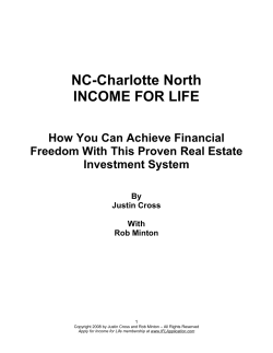 NC-Charlotte North INCOME FOR LIFE  How You Can Achieve Financial