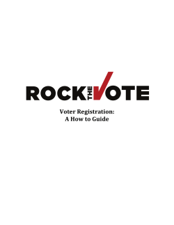Voter  Registration:     A  How  to  Guide     