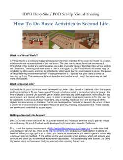 How To Do Basic Activities in Second Life