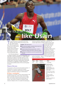 like Usain T — How to train