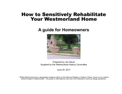 How to Sensitively Rehabilitate Your Westmorland Home A guide for Homeowners