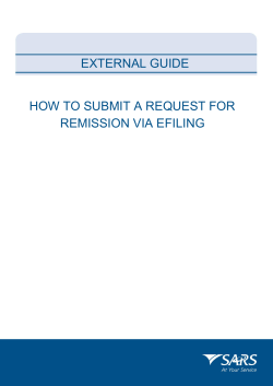 EXTERNAL GUIDE HOW TO SUBMIT A REQUEST FOR REMISSION VIA EFILING
