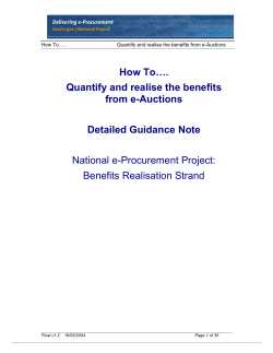 How To…. Quantify and realise the benefits from e-Auctions