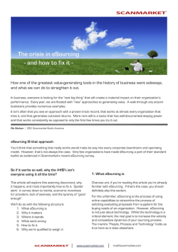 The crisis in eSourcing - and how to fix it -