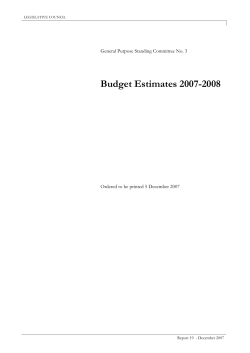 Budget Estimates 2007-2008  General Purpose Standing Committee No. 3
