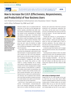 How to Increase the E.R.P. (Effectiveness, Responsiveness,