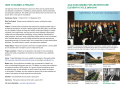 AgA KhAn AwArd for Architecture how to Submit A Project