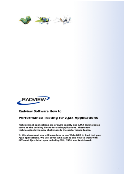 Performance Testing for Ajax Applications  Radview Software How to