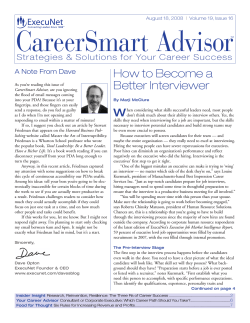 CareerSmart Advisor How to Become a Better Interviewer