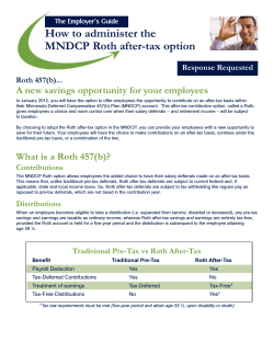 How to administer the MNDCP Roth after-tax option The Employer’s Guide