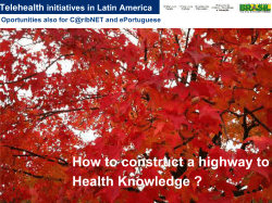 How to construct a highway to Health Knowledge ? Telehealth