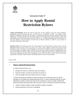 How to Apply Rental Restriction Bylaws Instruction Guide 15