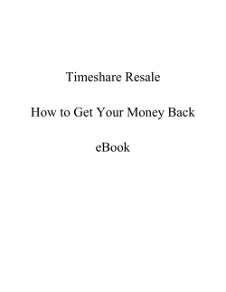 Timeshare Resale How to Get Your Money Back eBook